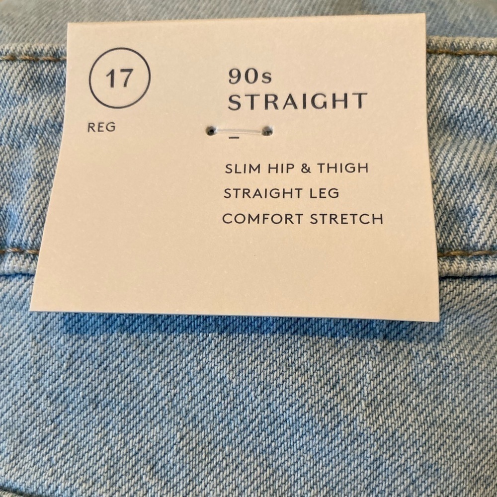 UNIVERSAL THREAD Jean 90’s Straight size 17 HIGH RISE light wash denim stretch - Picture 3 of 8